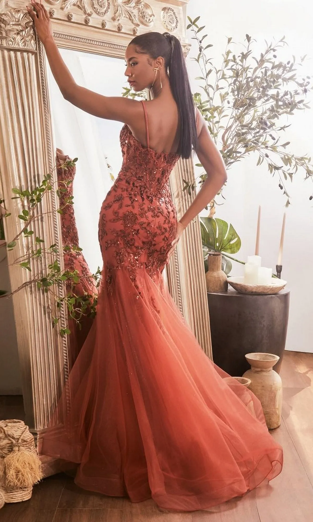 Sequin-Embroidered Long Mermaid Prom Dress CDS488 sold by PromGirl product image thumbnail 2