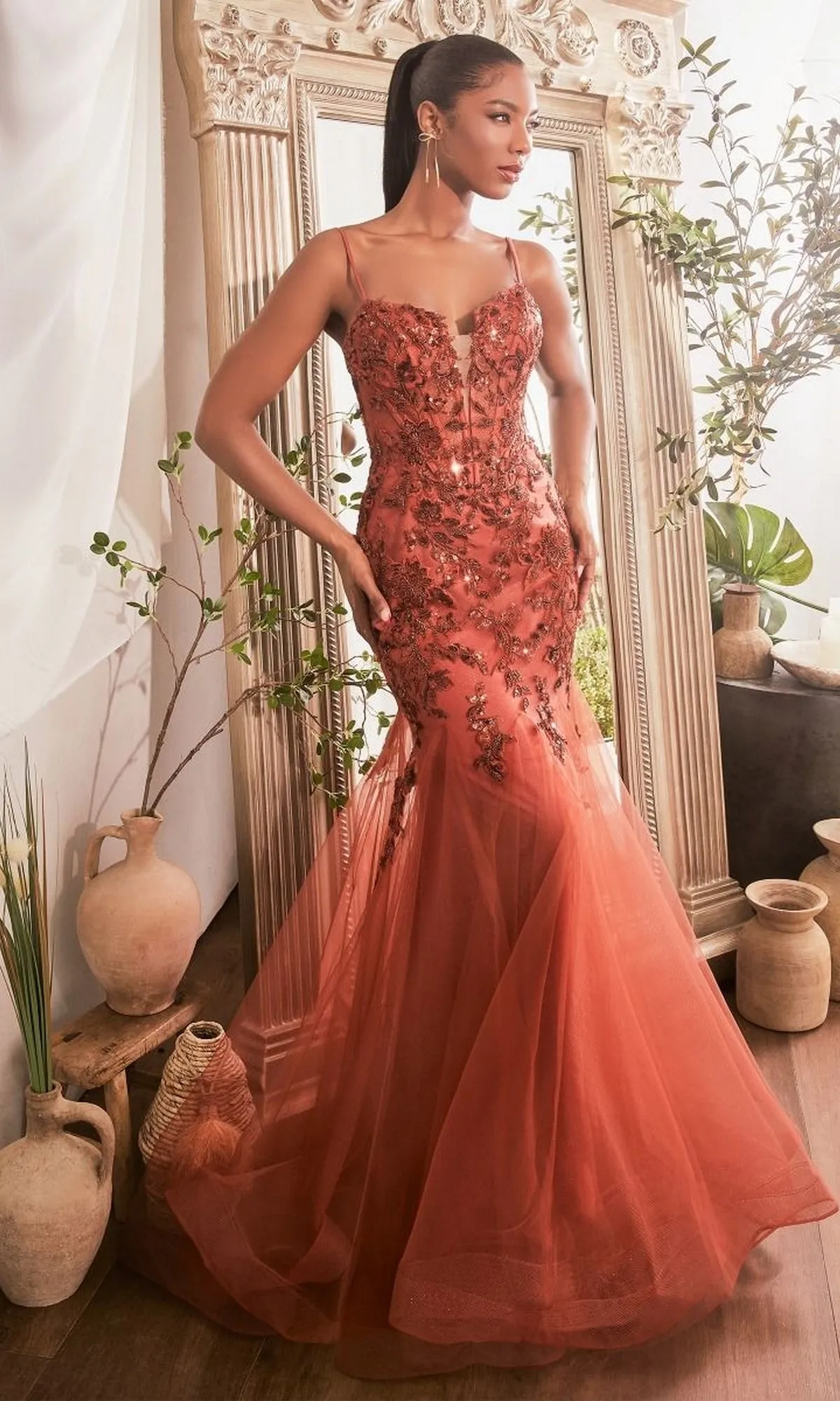 Sequin-Embroidered Long Mermaid Prom Dress CDS488 sold by PromGirl product image thumbnail 5