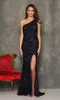 Dave & Johnny Navy Blue Sequin Long Prom Dress sold by PromGirl