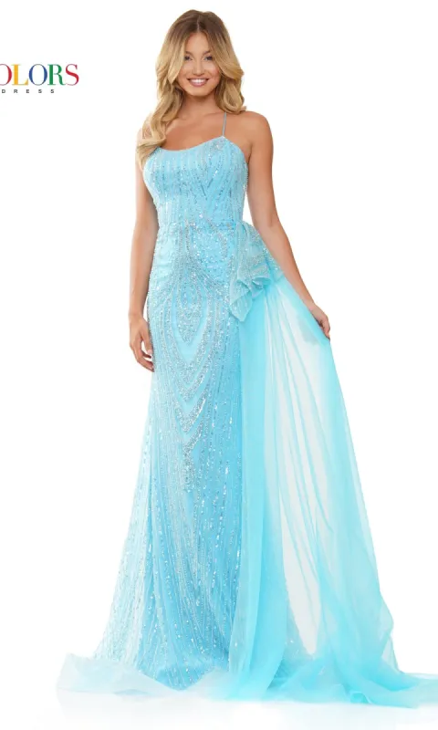 Lace-Up Beaded Long Prom Dress 3121 sold by PromGirl