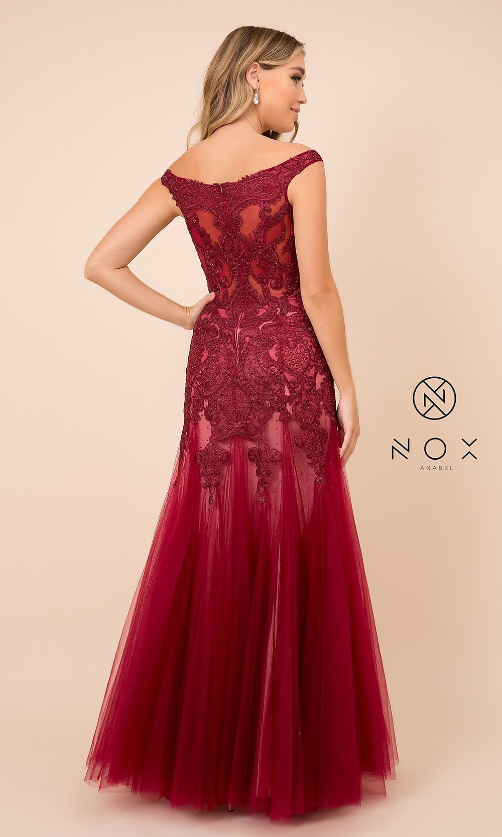 Embroidered Off-Shoulder Mermaid Prom Dress J325 sold by PromGirl product image thumbnail 4