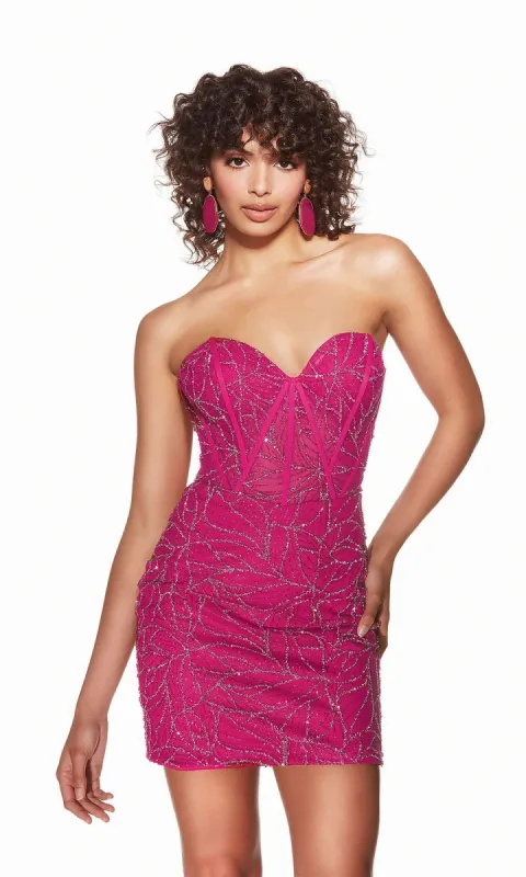 Alyce Strapless Short Glitter Hoco Dress 4861 sold by PromGirl