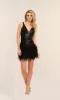 Black Feather Mini Dave & Johnny 11257 Dress sold by PromGirl