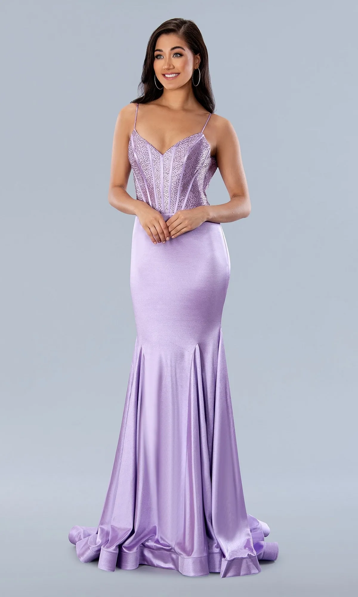 Deep V-Back Long Prom Dress: Stella Couture 24198 sold by PromGirl