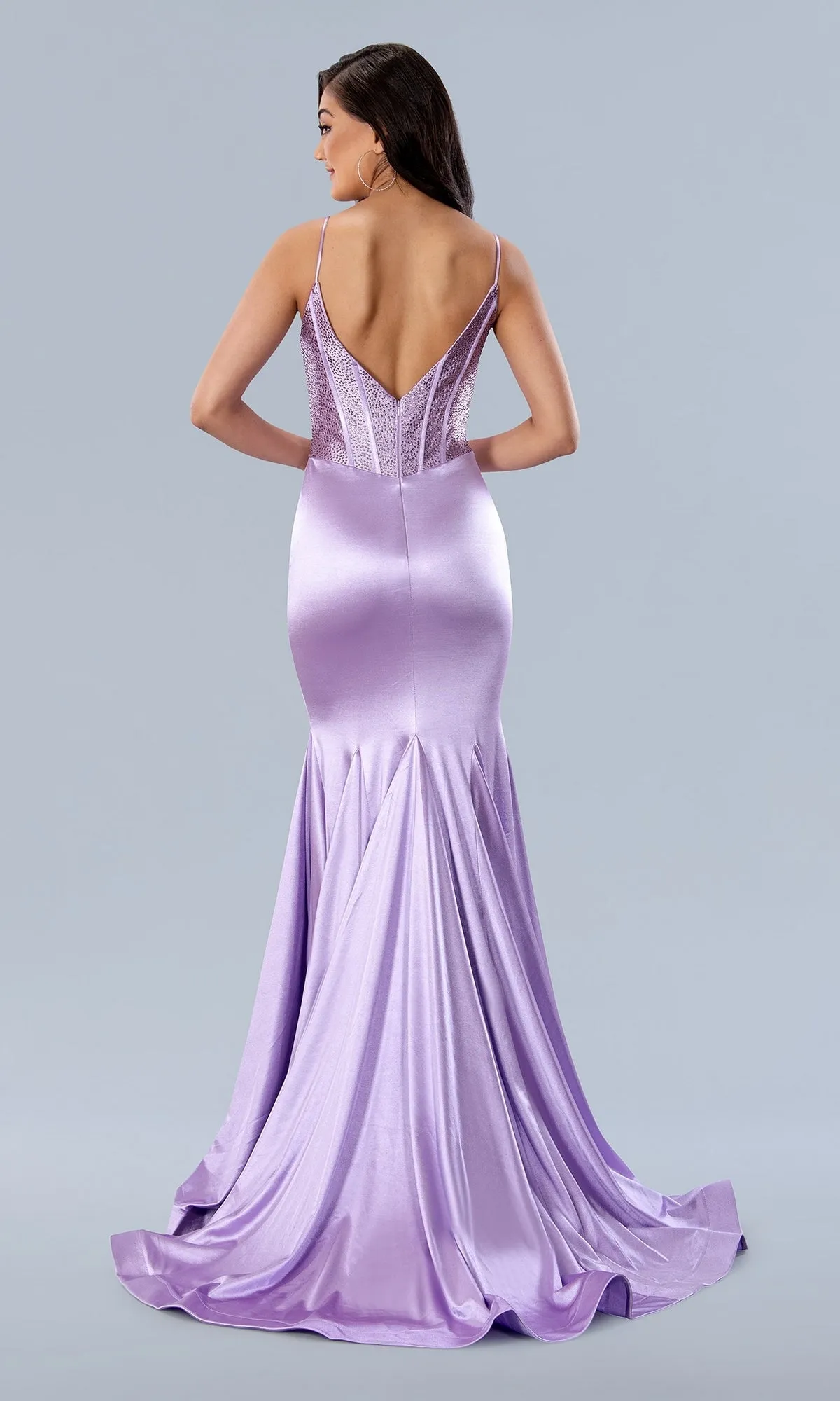 Deep V-Back Long Prom Dress: Stella Couture 24198 sold by PromGirl product image thumbnail 2