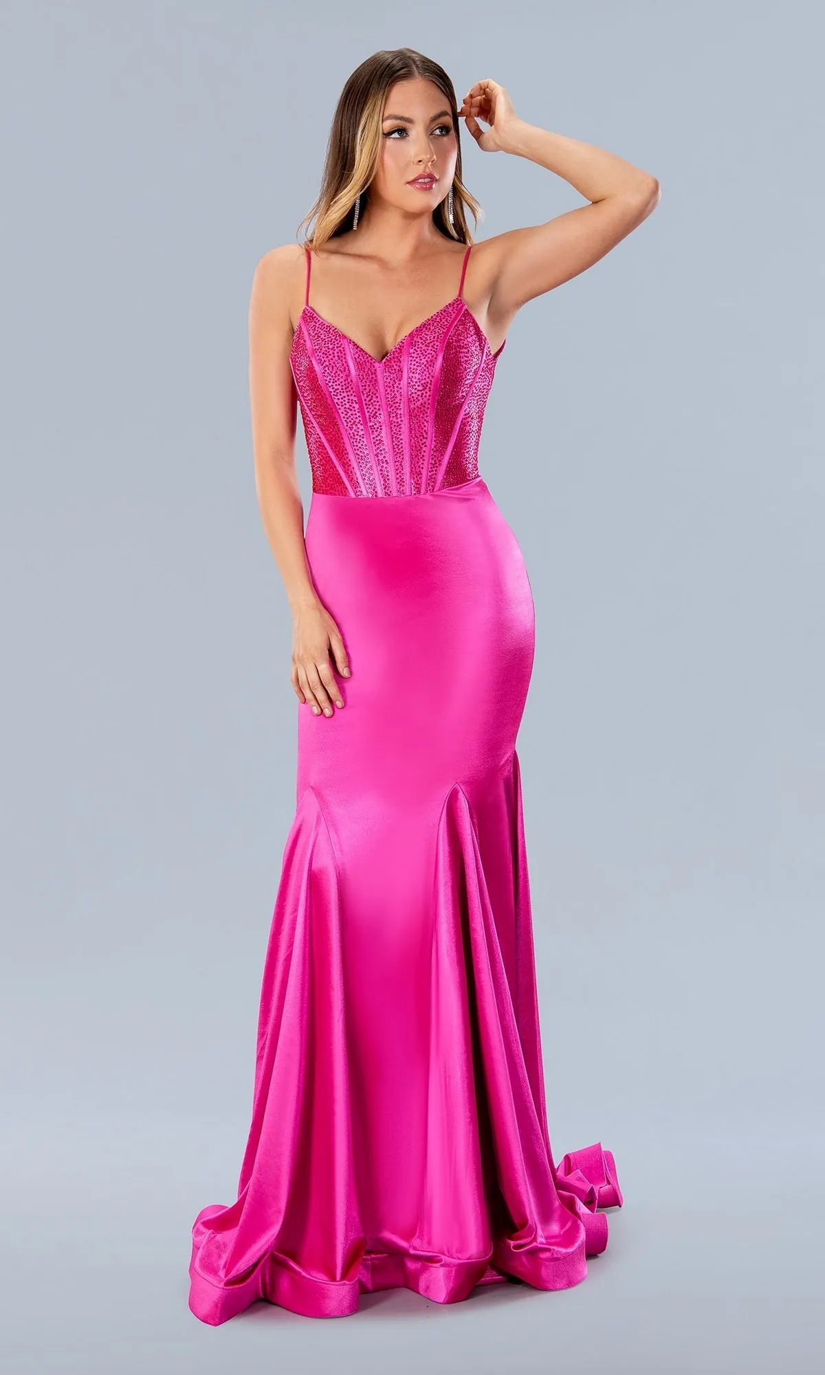 Deep V-Back Long Prom Dress: Stella Couture 24198 sold by PromGirl product image thumbnail 3