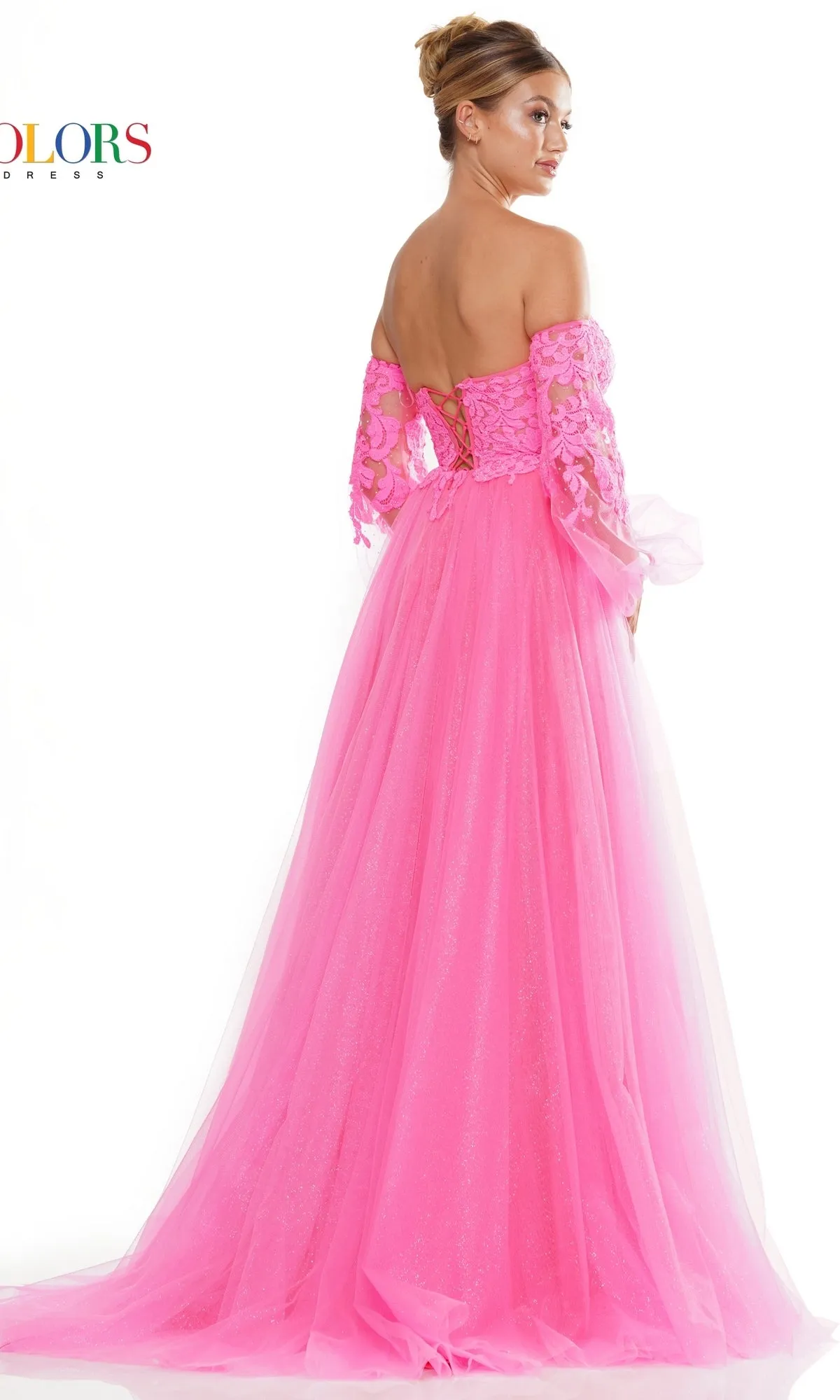 Long-Sleeve Strapless Long Corset Prom Dress 3237 sold by PromGirl product image thumbnail 2
