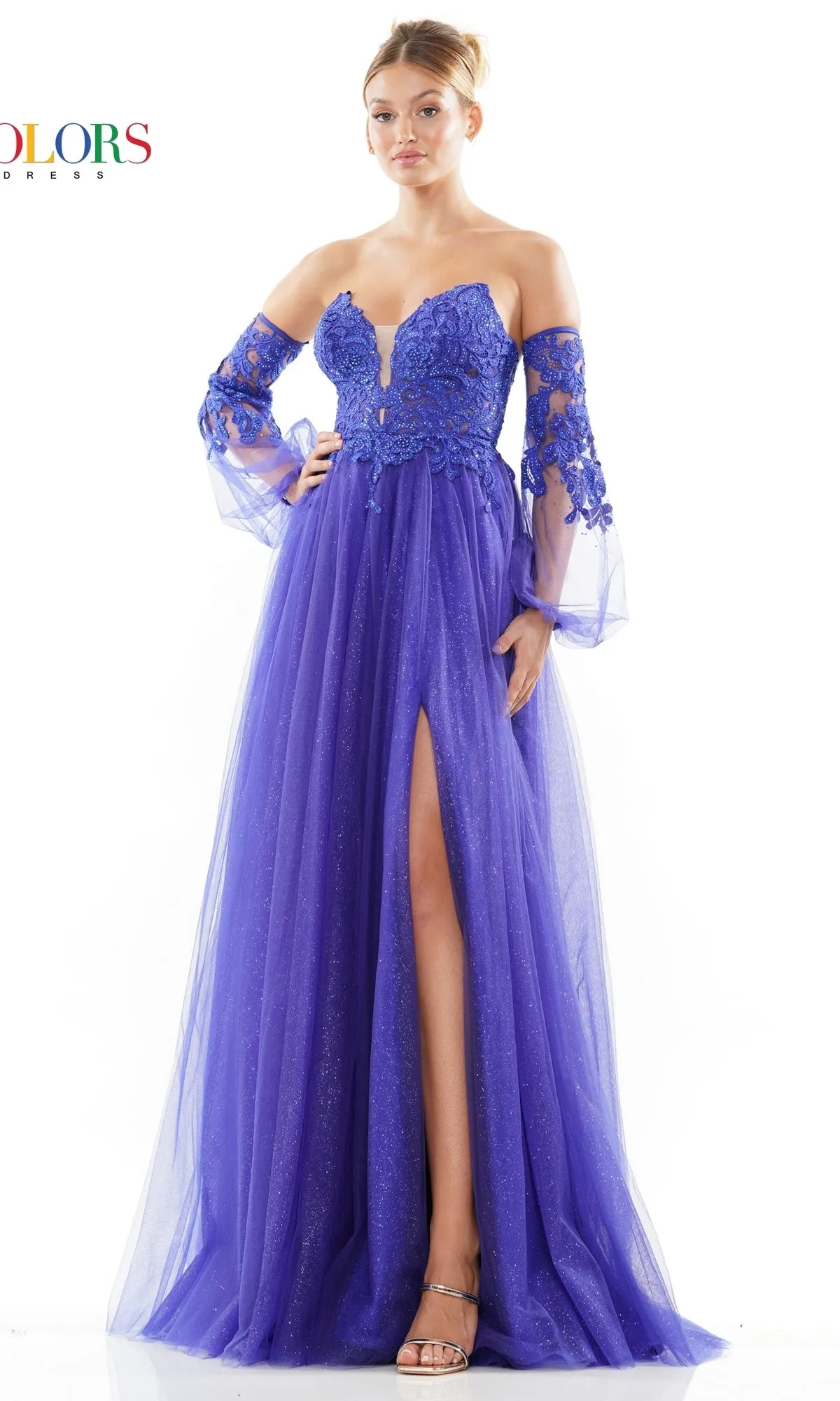 Long-Sleeve Strapless Long Corset Prom Dress 3237 sold by PromGirl product image thumbnail 4
