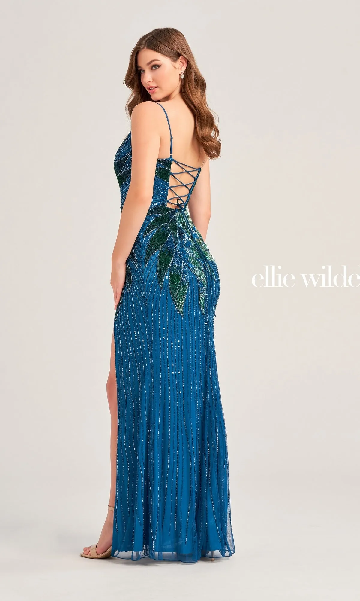 Two-Tone Ellie Wilde Beaded Prom Dress EW35066 sold by PromGirl product image thumbnail 2
