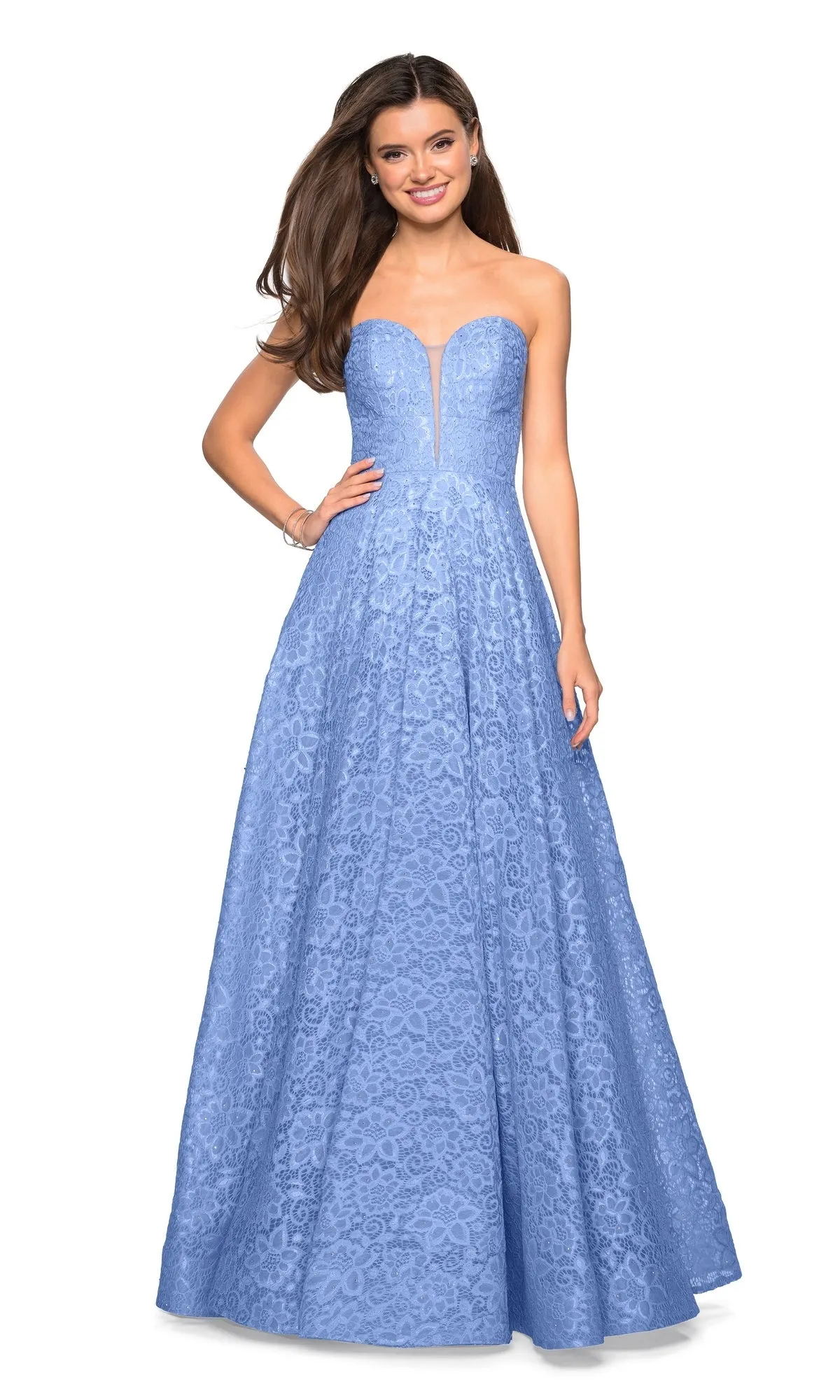 La Femme Strapless Lace Formal Prom Ball Gown 27284 sold by PromGirl product image thumbnail 3