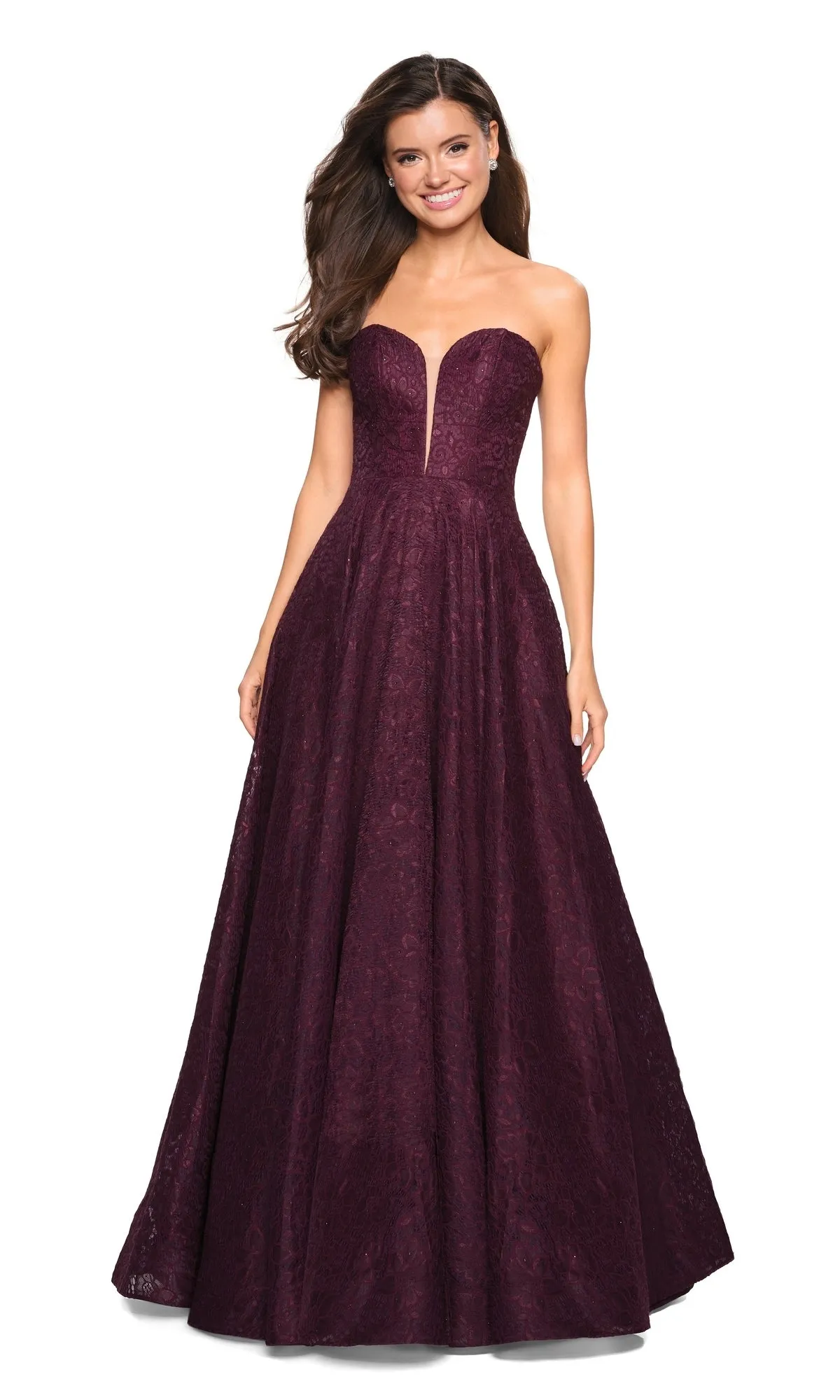 La Femme Strapless Lace Formal Prom Ball Gown 27284 sold by PromGirl product image thumbnail 4