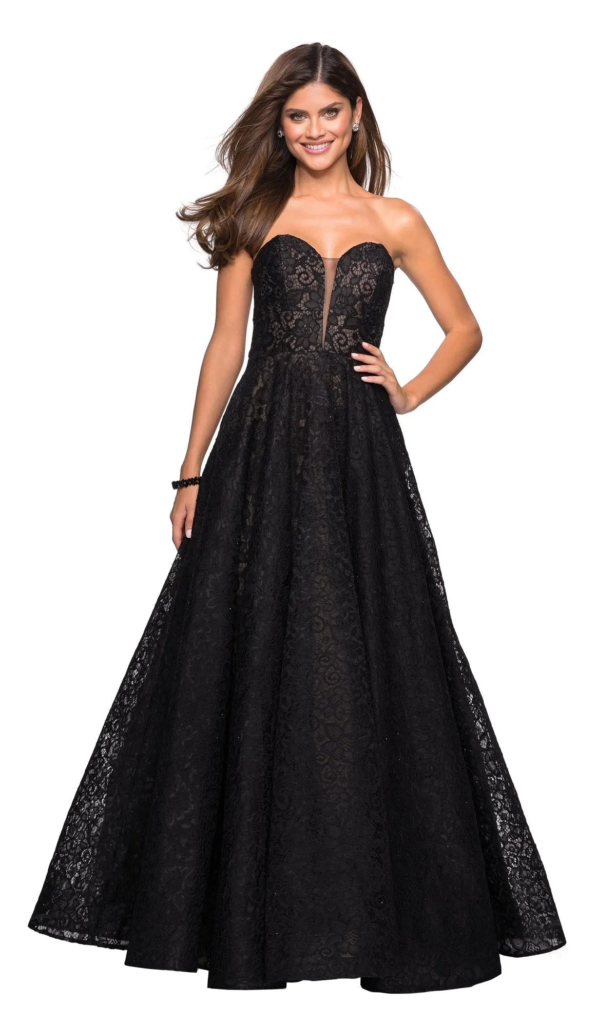 La Femme Strapless Lace Formal Prom Ball Gown 27284 sold by PromGirl product image thumbnail 5
