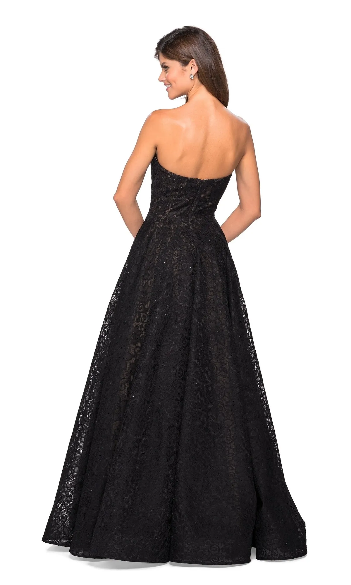 La Femme Strapless Lace Formal Prom Ball Gown 27284 sold by PromGirl product image thumbnail 2