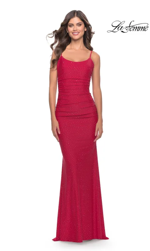 La Femme Backless Shimmer Designer Prom Dress 31218 made by La Femme