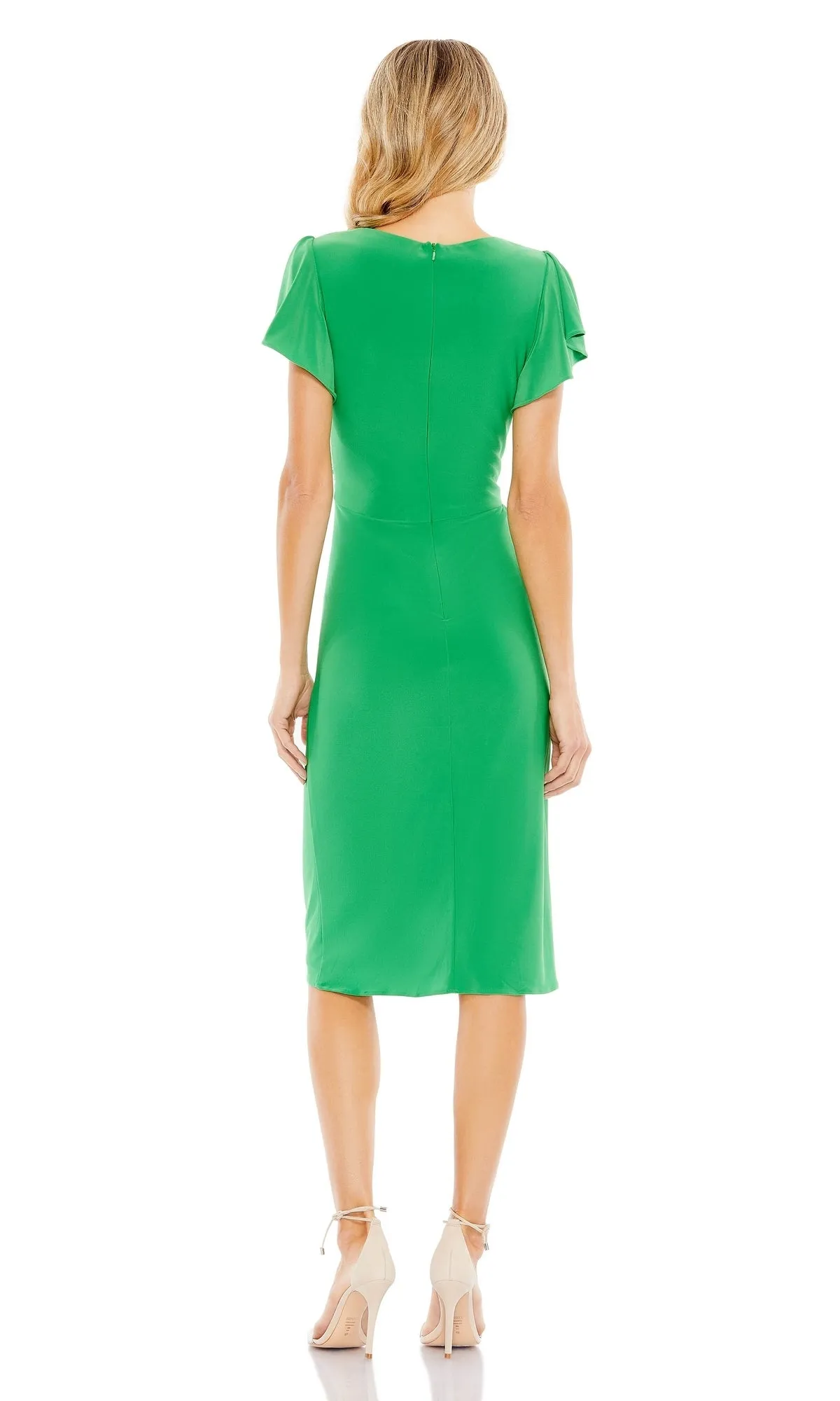 Short Sleeve Midi Wedding-Guest Party Dress 12486 sold by PromGirl product image thumbnail 2