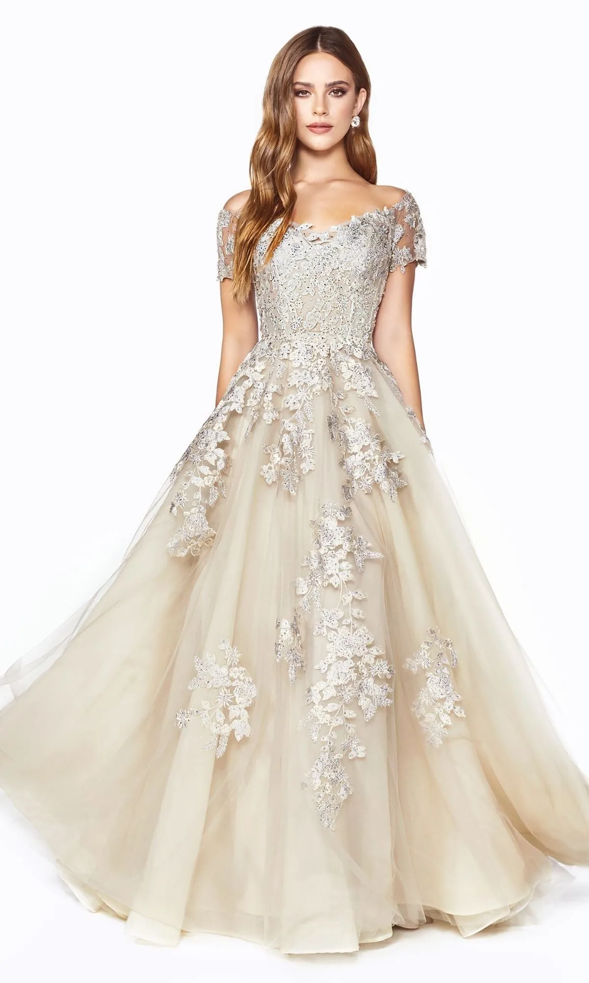 Floral-Embroidered Long A-Line Prom Dress C20 sold by PromGirl product image thumbnail 5