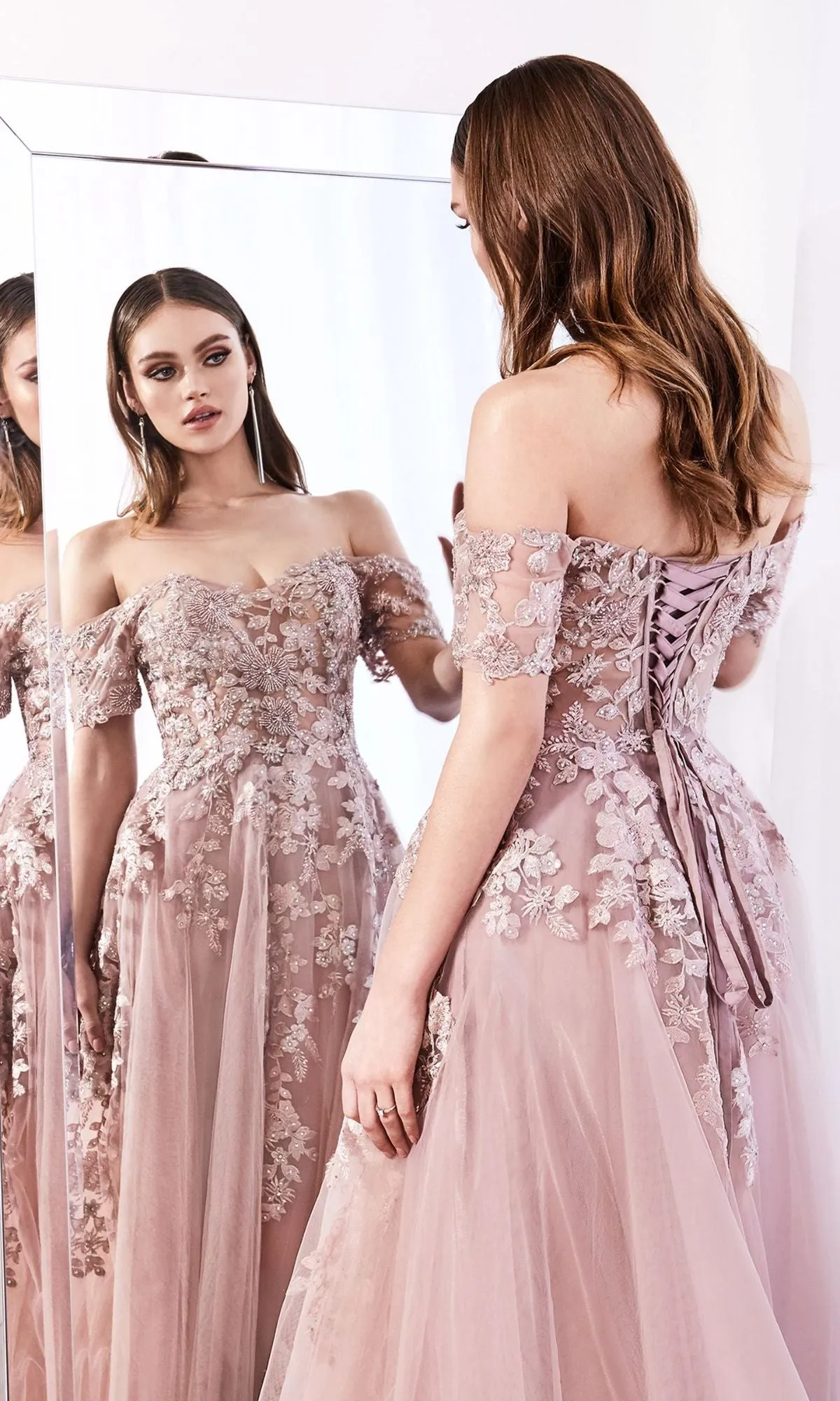 Floral-Embroidered Long A-Line Prom Dress C20 sold by PromGirl product image thumbnail 2