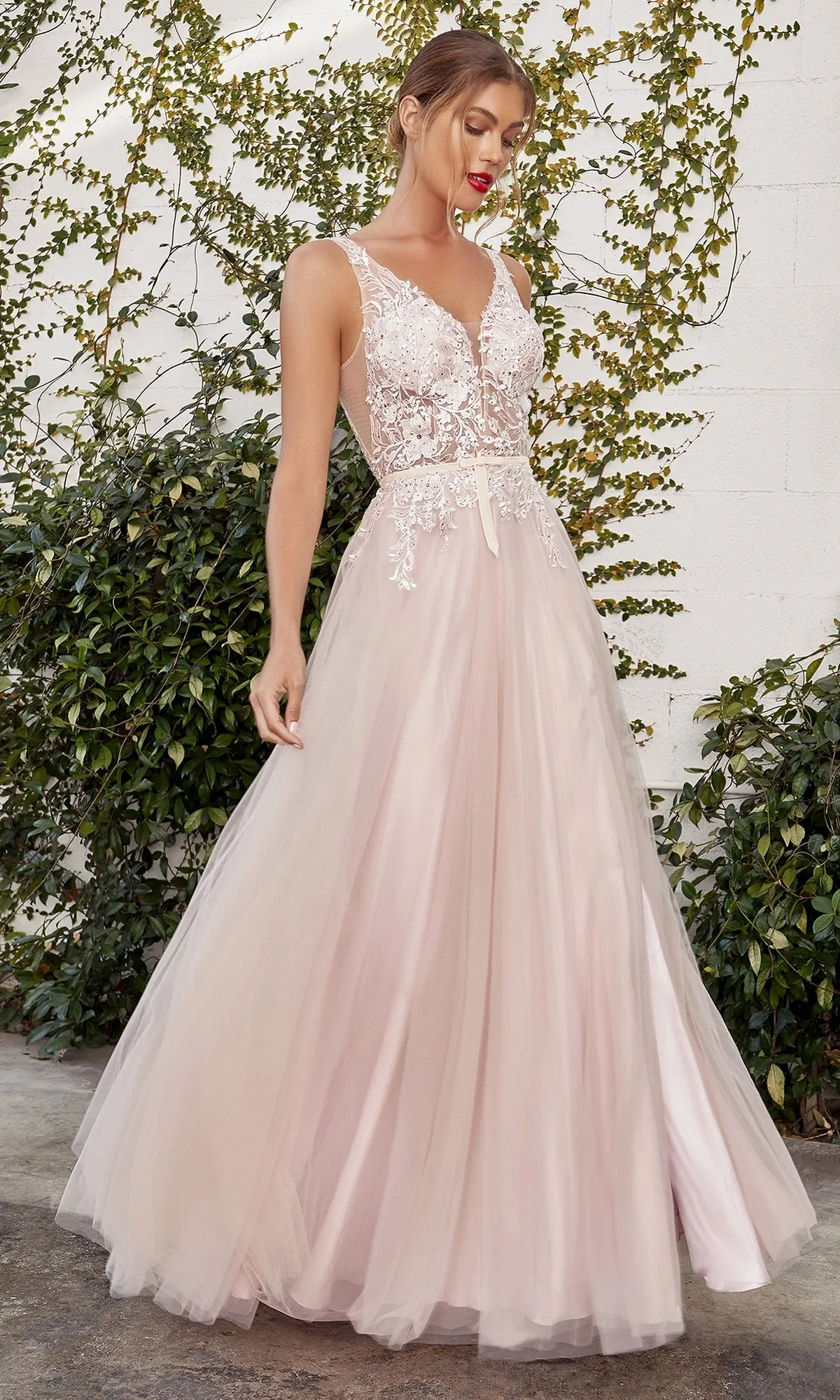 Sheer-Lace Bodice Long Prom Ball Gown A1045 sold by PromGirl product image thumbnail 3