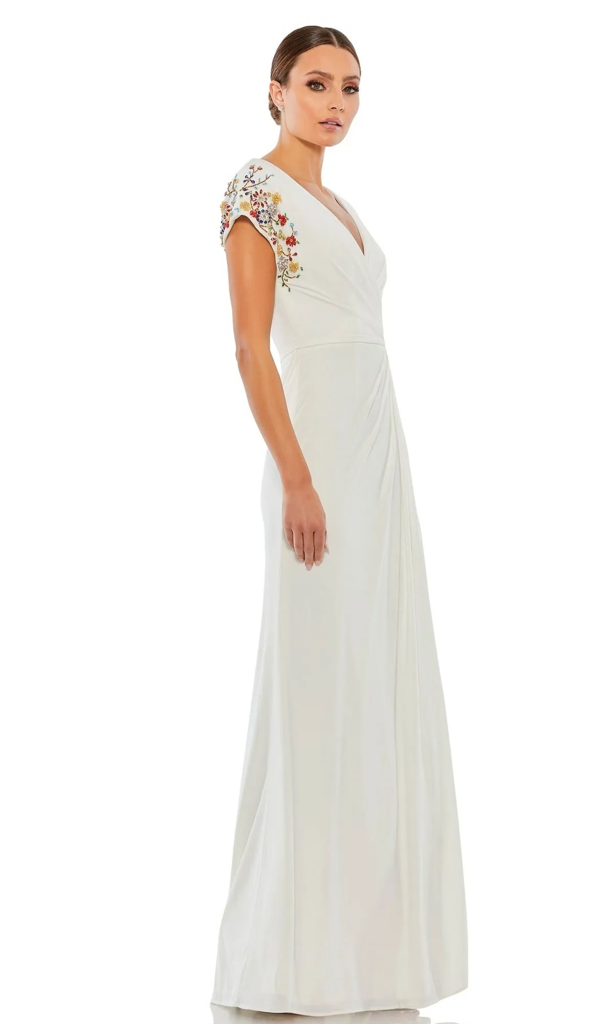 Cap-Sleeve Long Formal Gown: Mac Duggal 55709 sold by PromGirl product image thumbnail 4