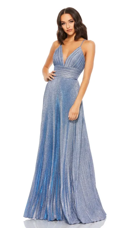 Pleated Empire-Waist Long A-Line Prom Dress 30725 sold by PromGirl