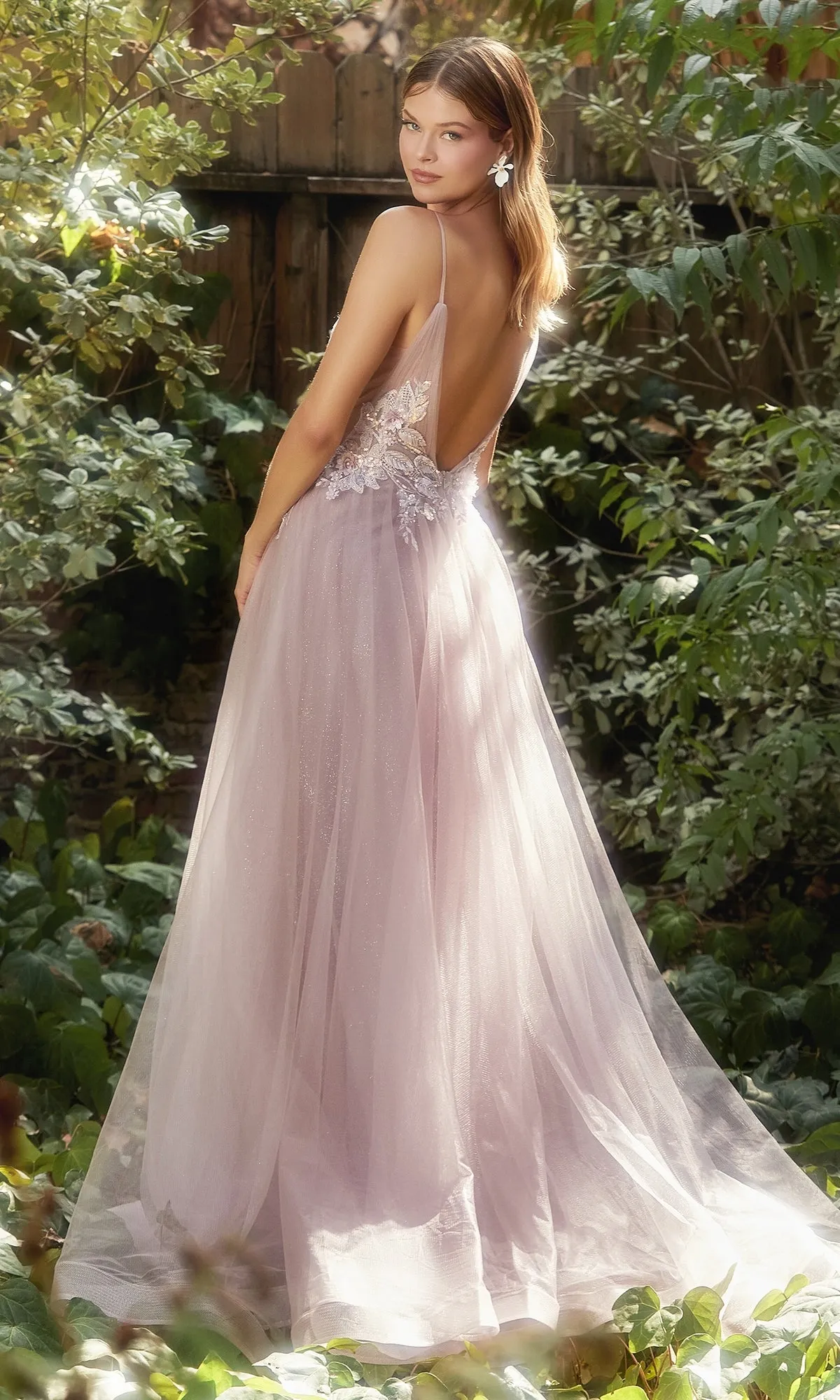 Sequin-Applique Long Tulle Prom Dress A1143 sold by PromGirl product image thumbnail 4