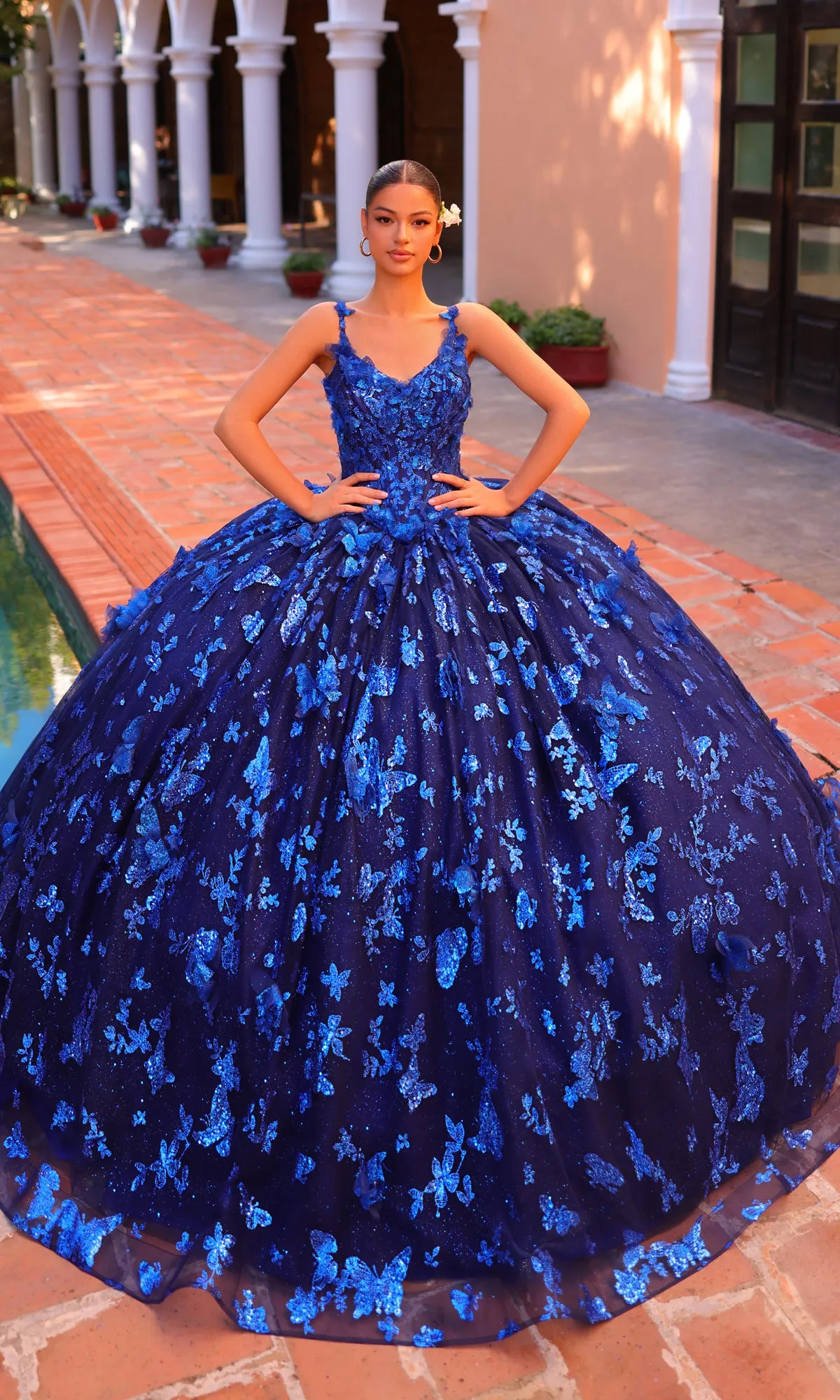 Amarra 54260 Corset Quinceañera Dress with Cloak sold by PromGirl product image thumbnail 4
