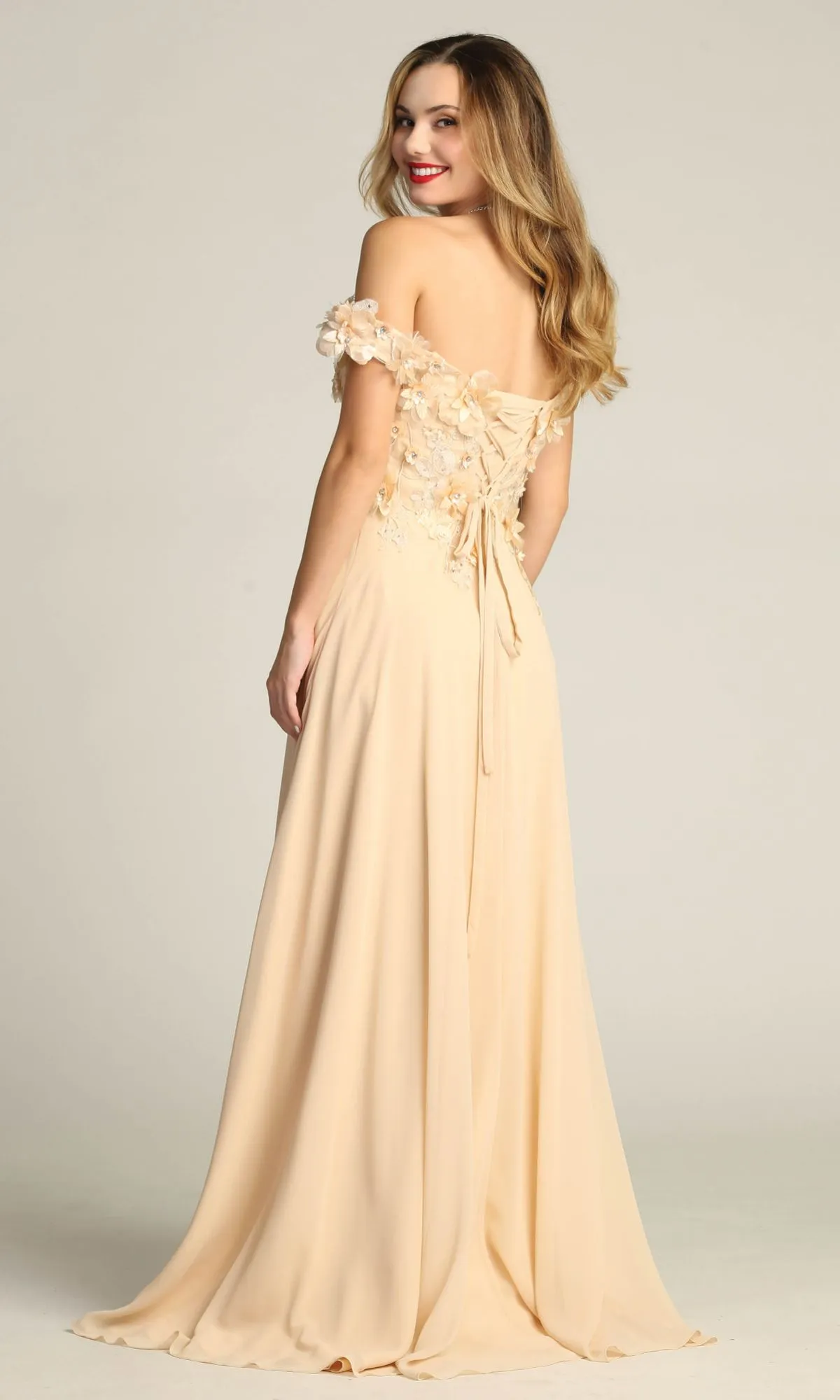 Off-Shoulder Long A-Line Prom Dress: Chicas CHF3059 sold by PromGirl product image thumbnail 5