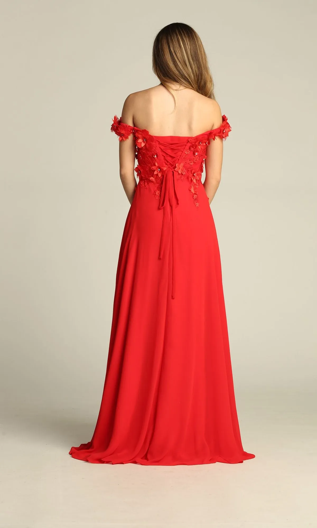 Off-Shoulder Long A-Line Prom Dress: Chicas CHF3059 sold by PromGirl product image thumbnail 2