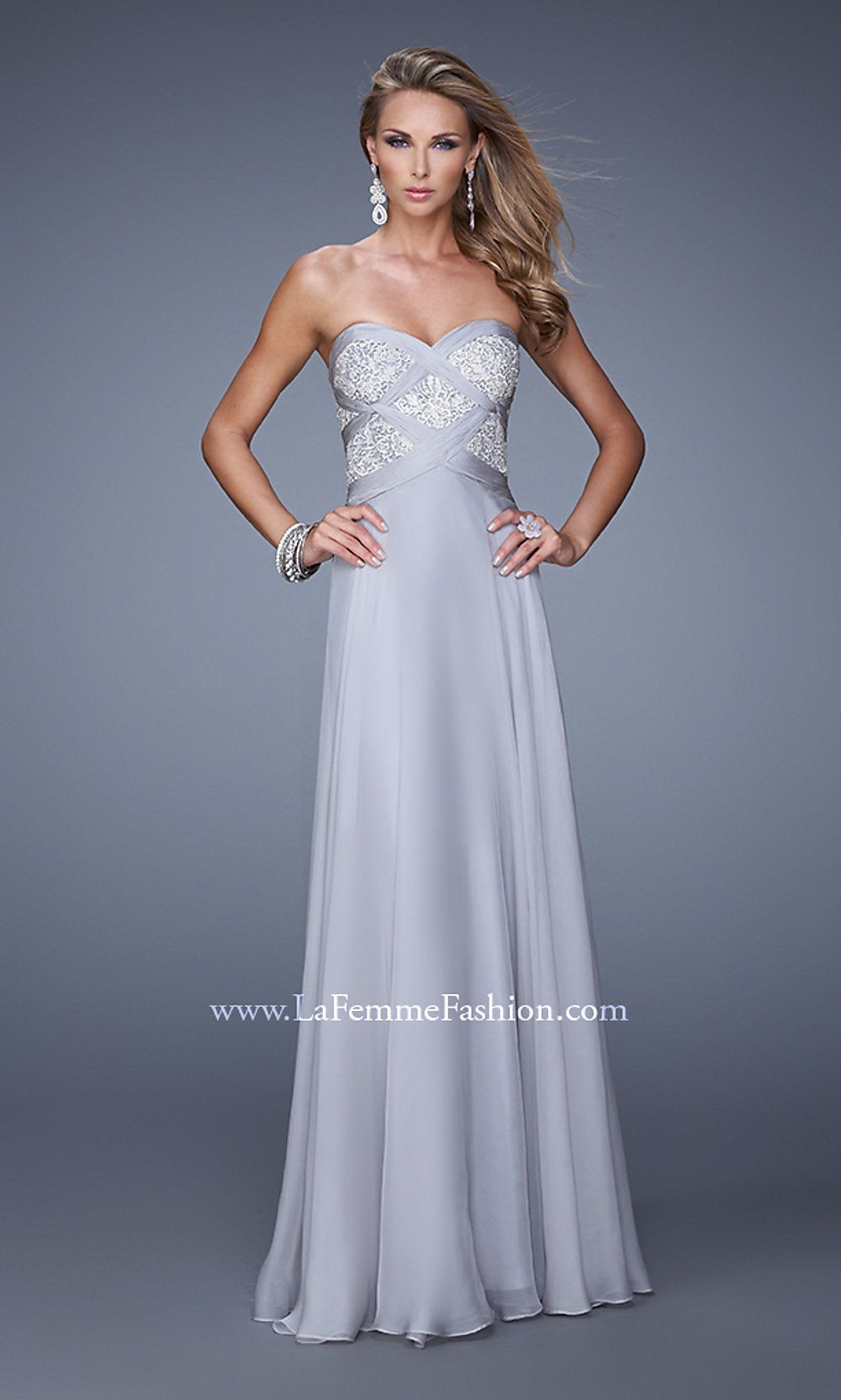 Long Strapless Sweetheart Prom Dress by La Femme sold by PromGirl product image thumbnail 5