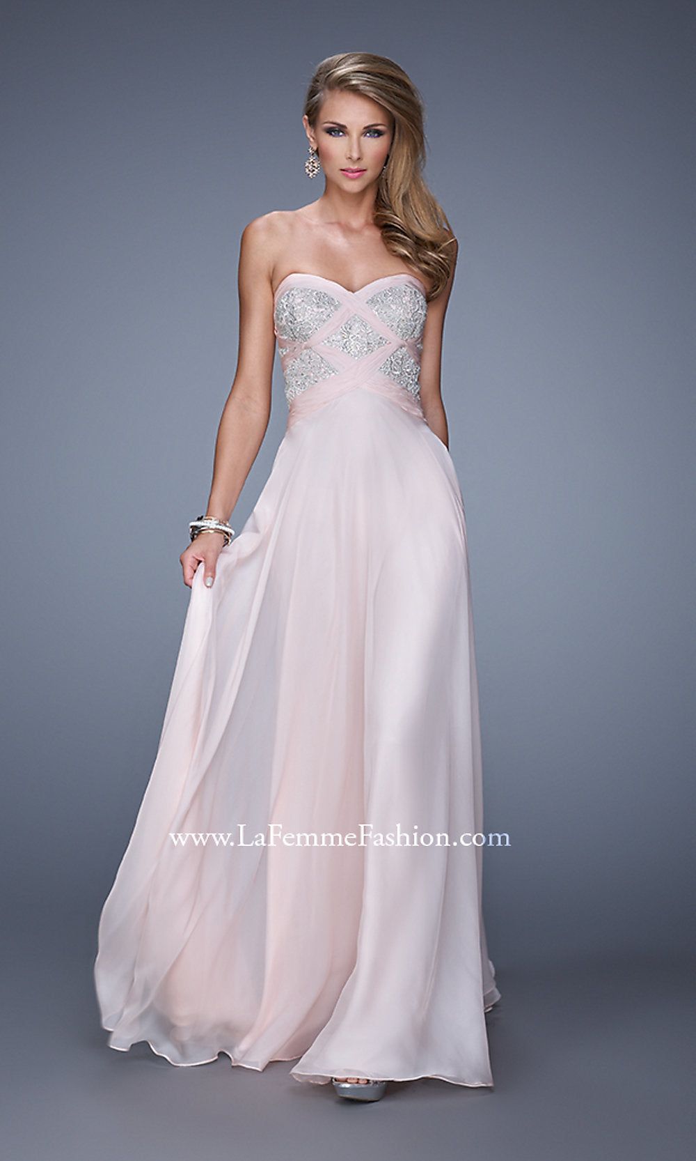 Long Strapless Sweetheart Prom Dress by La Femme sold by PromGirl product image thumbnail 4