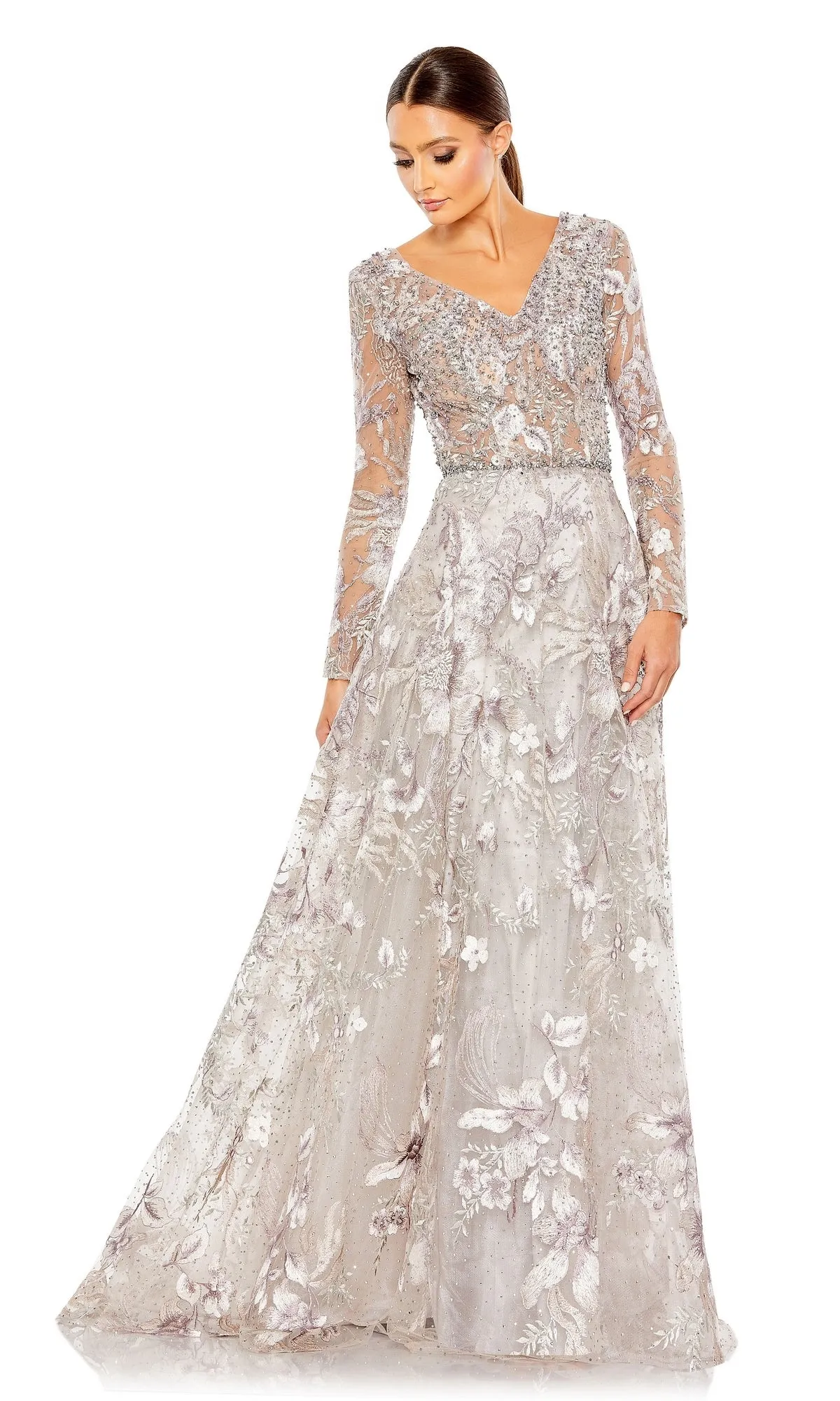 Long Sleeve Long Formal Dress: Mac Duggal 20214 sold by PromGirl product image thumbnail 3