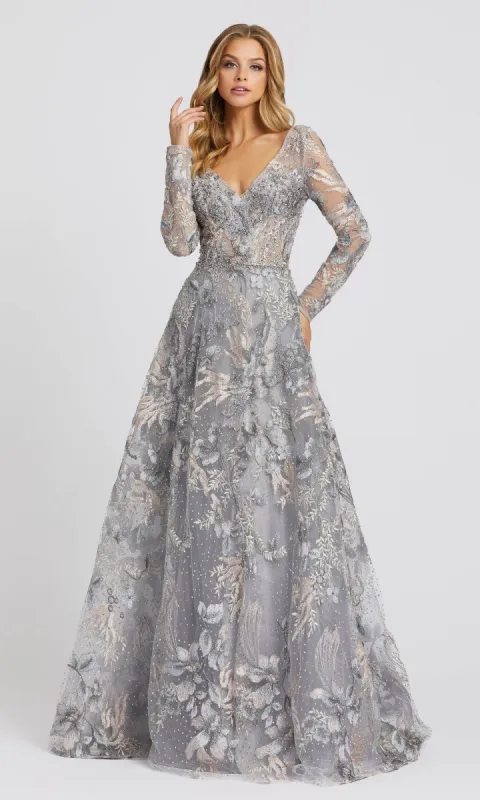 Long Sleeve Long Formal Dress: Mac Duggal 20214 sold by PromGirl