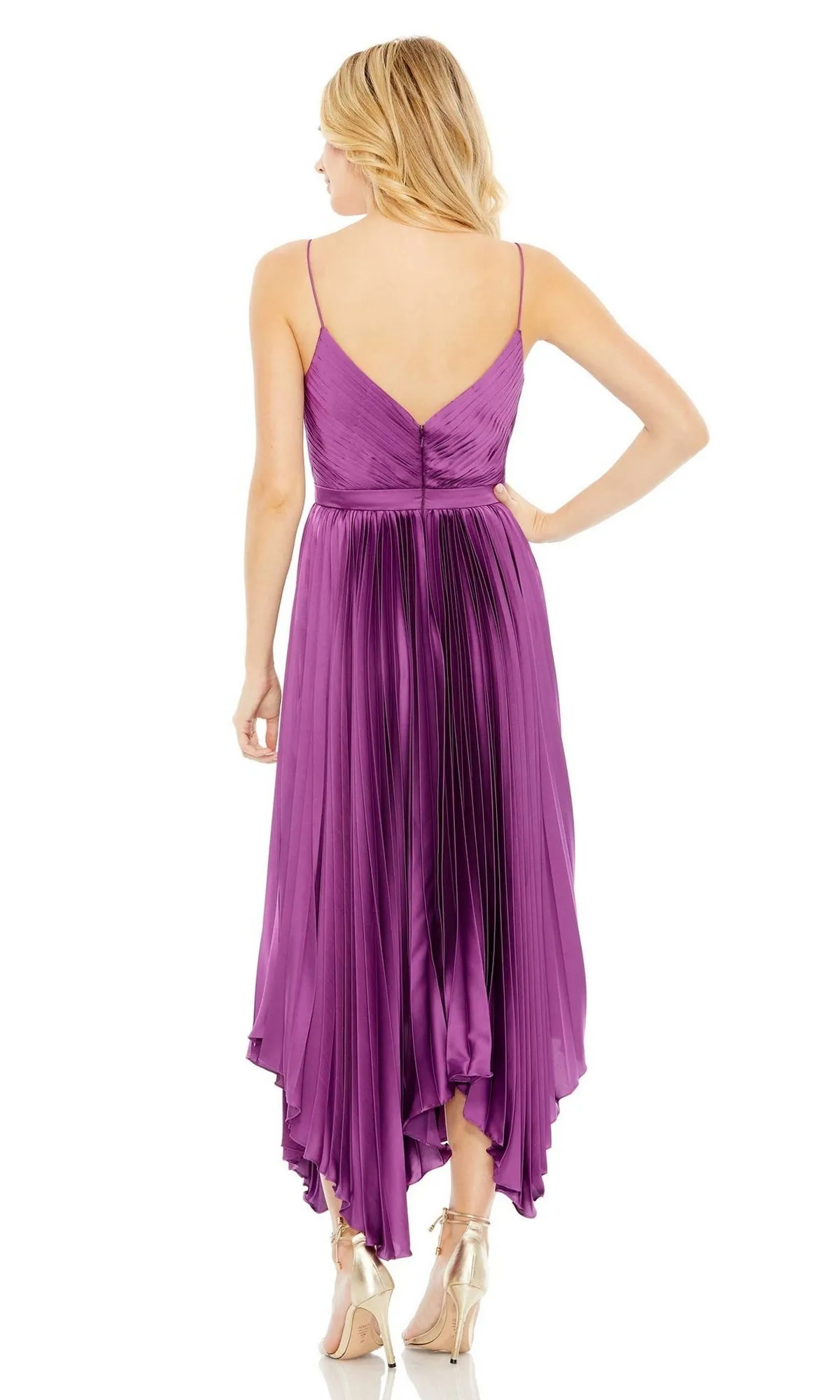 Short Purple Wedding Guest Dress: Mac Duggal 49637 sold by PromGirl product image thumbnail 2