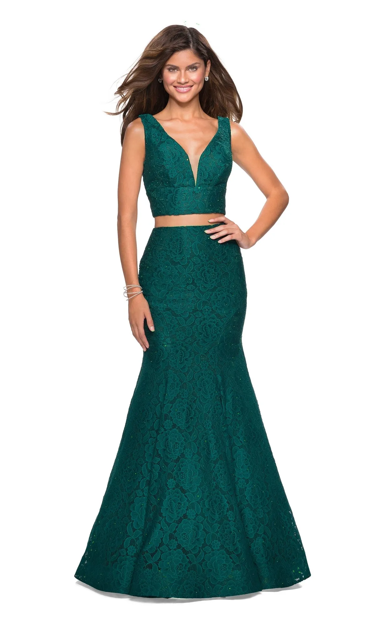 La Femme Two-Piece Mermaid Lace Prom Dress 27262 sold by PromGirl product image thumbnail 3