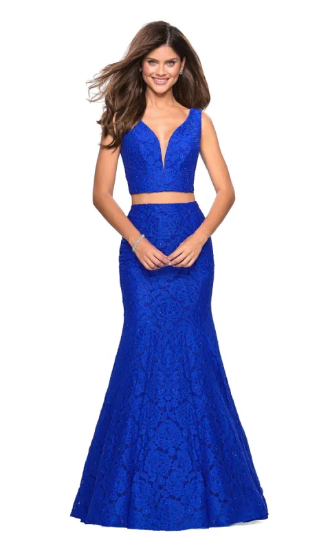 La Femme Two-Piece Mermaid Lace Prom Dress 27262 sold by PromGirl