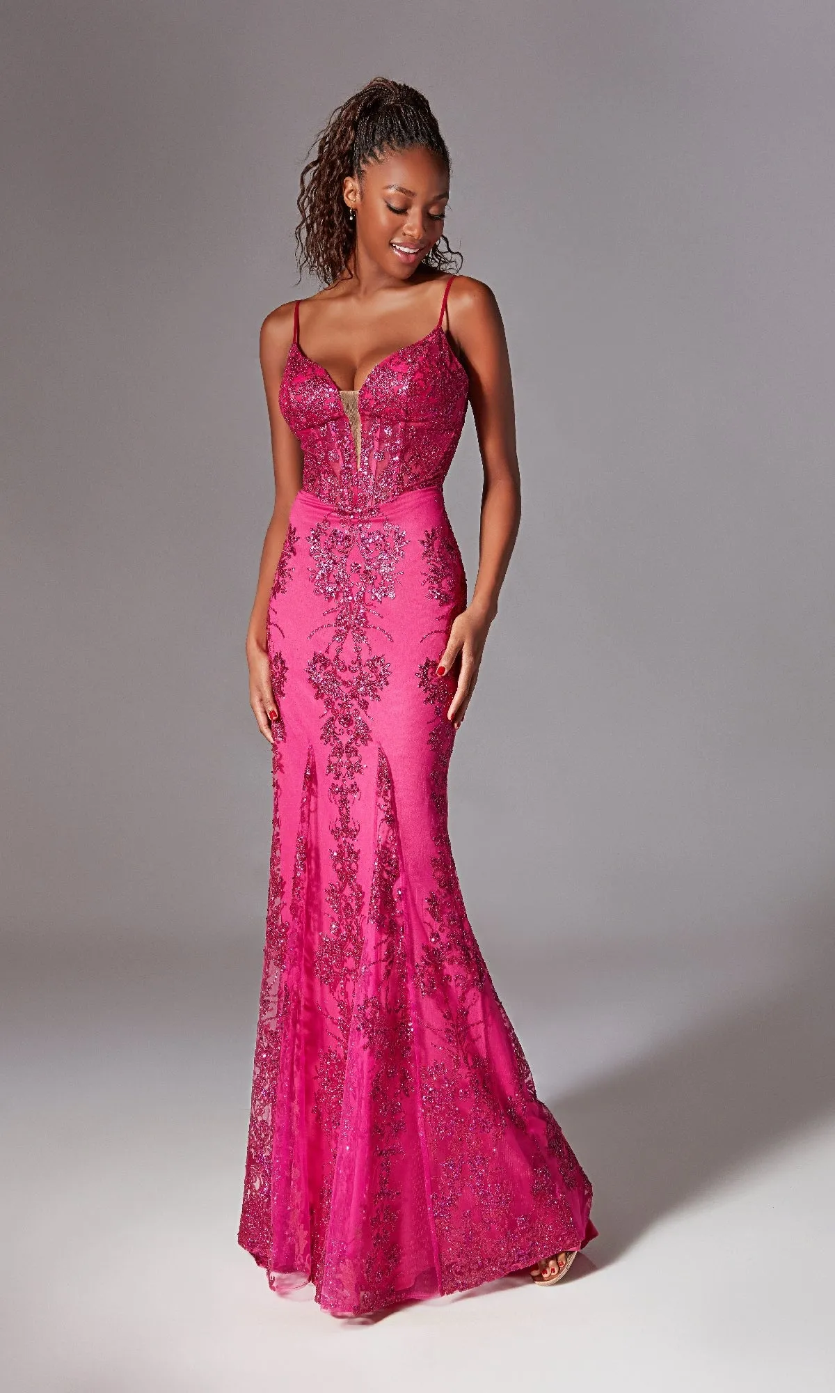 Strappy-Back Long Prom Dress: Aerie Couture 206 sold by PromGirl