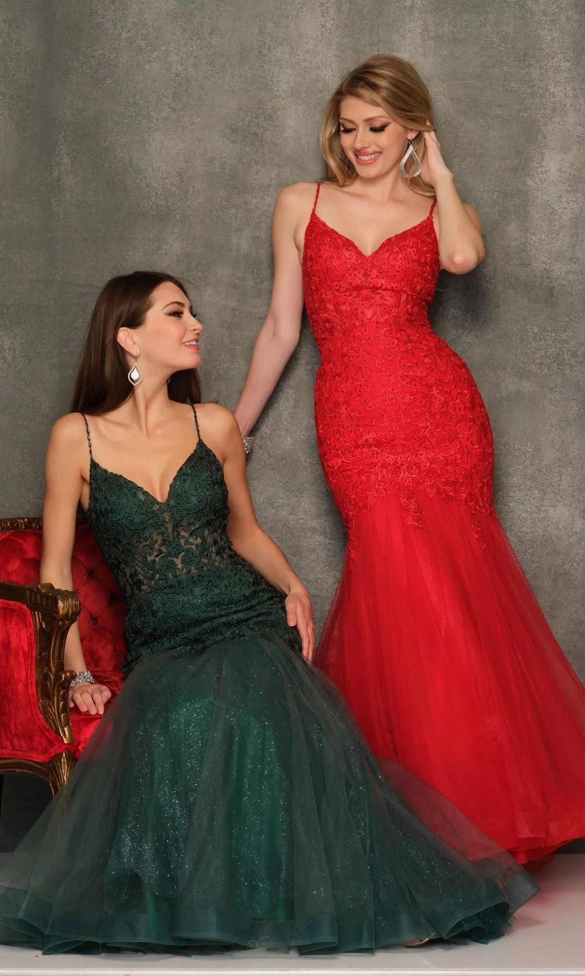 Long Lace Mermaid Prom Dress: Dave & Johnny A10625 sold by PromGirl product image thumbnail 4