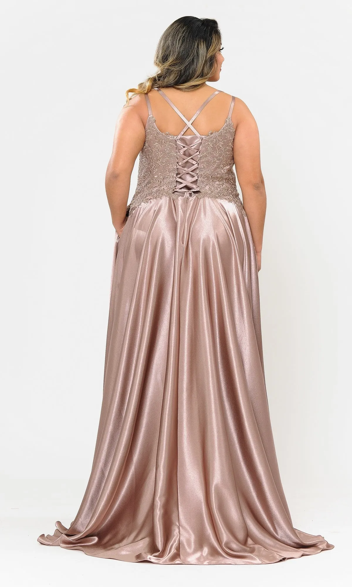 Lace-Bodice Plus-Size Long A-Line Prom Dress W1094 sold by PromGirl product image thumbnail 2