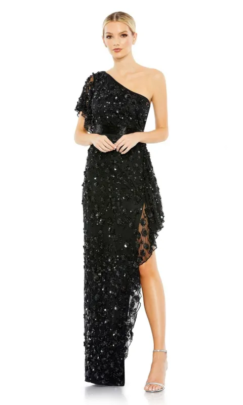 One-Shoulder Sequin Formal Gown: Mac Duggal 93687 sold by PromGirl