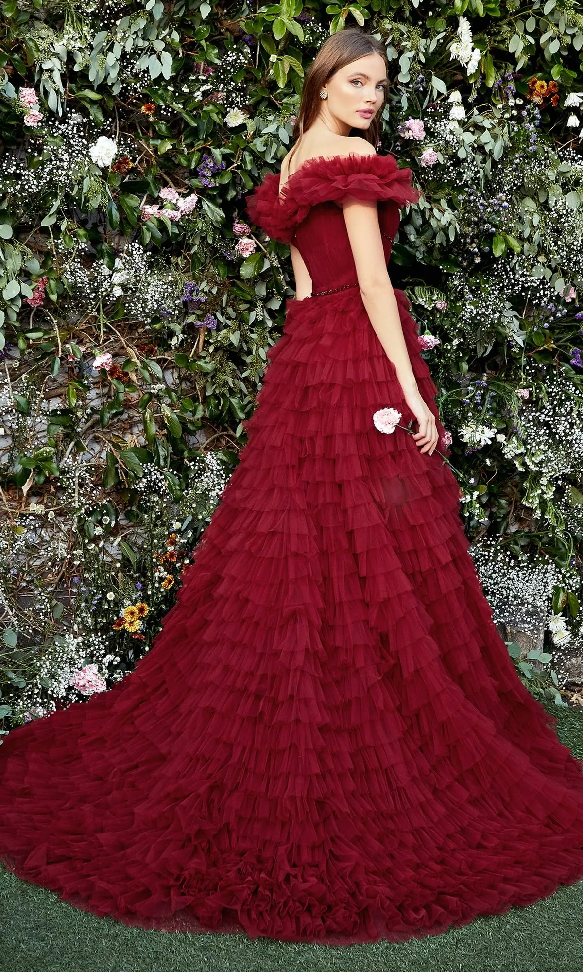 Off-the-Shoulder Long Ruffled Ball Gown A1032 sold by PromGirl product image thumbnail 2