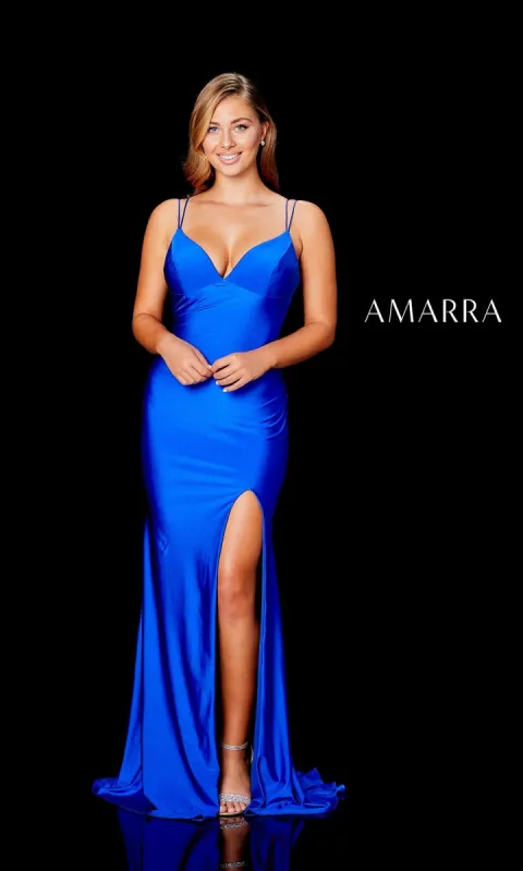 Amarra 20070 Cobalt Blue Long Formal Prom Dress sold by PromGirl