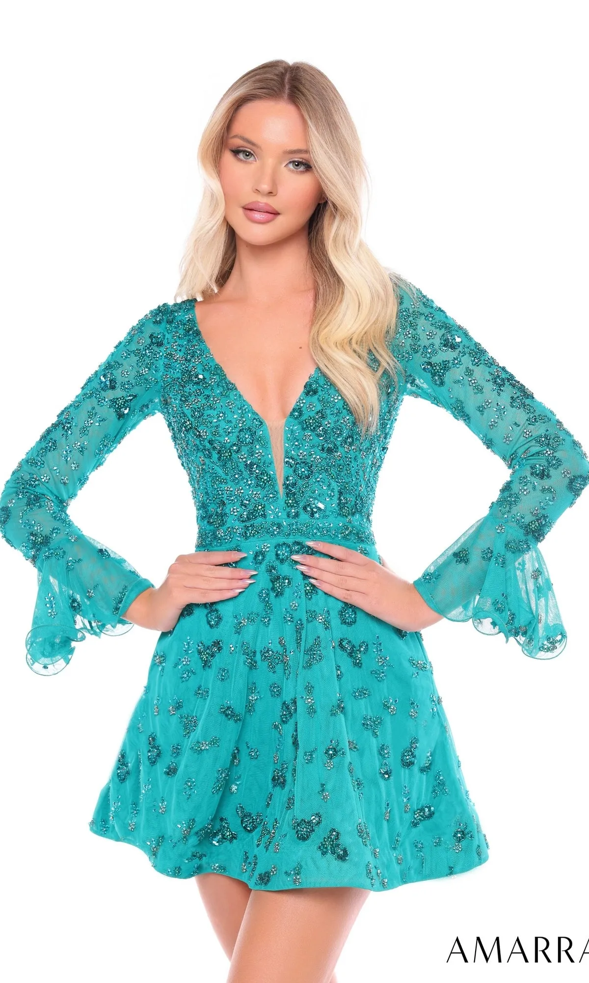 Short Homecoming Dress 88032 by Amarra sold by PromGirl