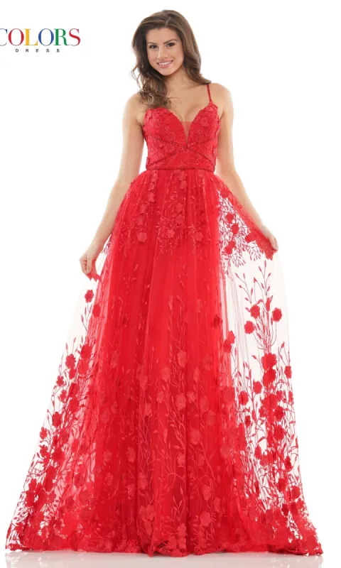 Long Embroidered-Tulle A-Line Prom Dress 2726 sold by PromGirl