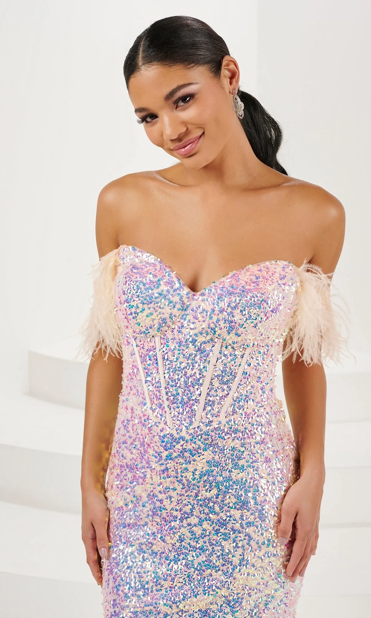 Tiffany Fitted Sweetheart Sequin Prom Dress 16106 sold by PromGirl product image thumbnail 3