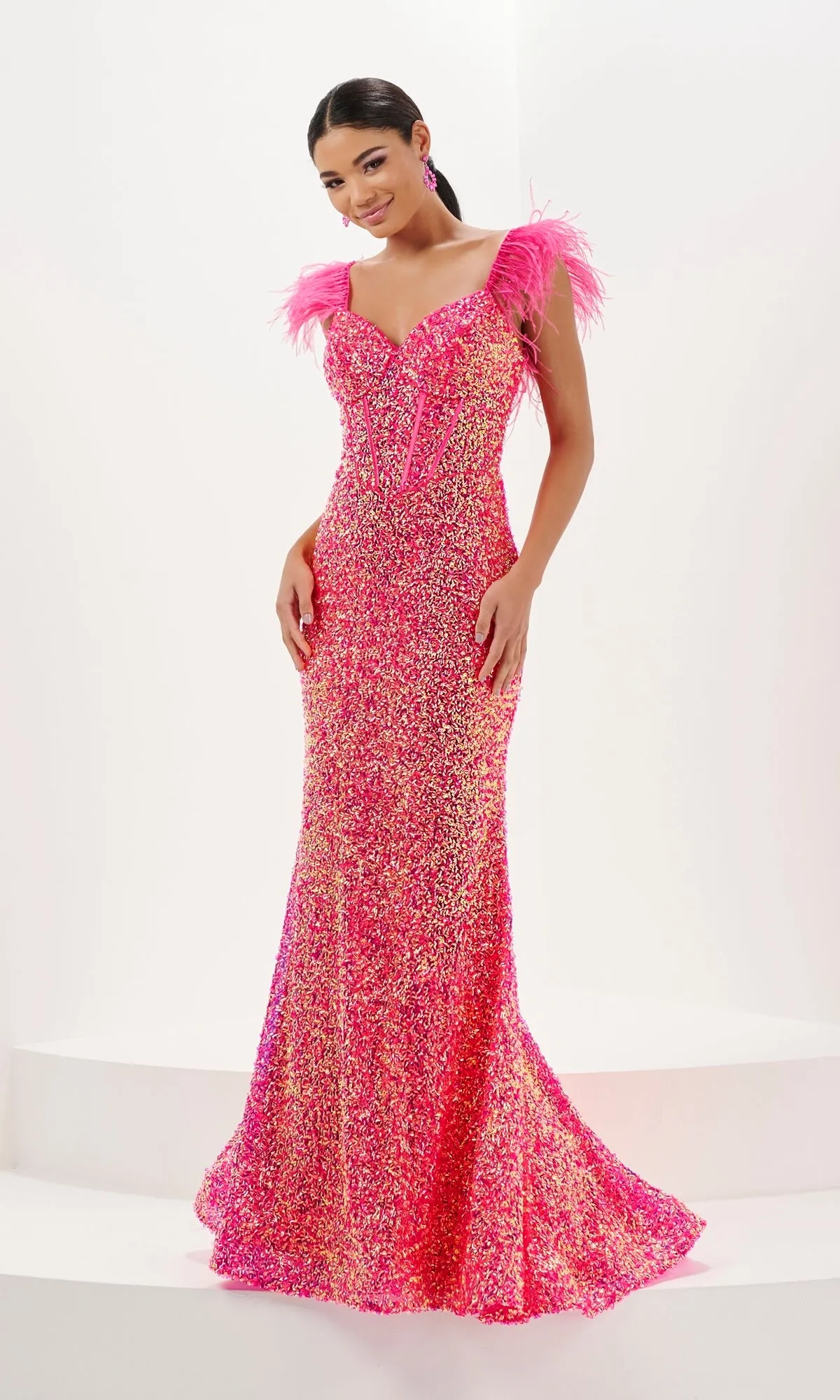 Tiffany Fitted Sweetheart Sequin Prom Dress 16106 sold by PromGirl product image thumbnail 4