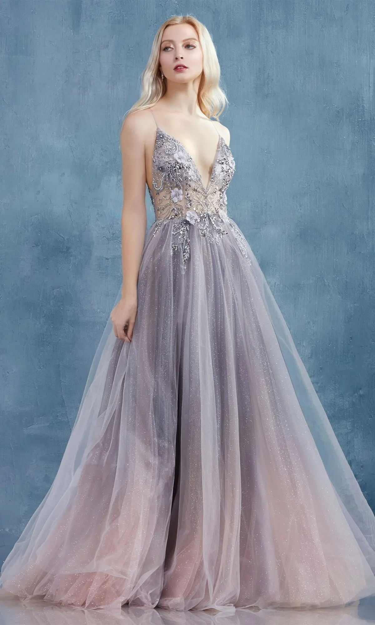 Beaded-Bodice Long Glitter A-Line Prom Dress A0850 sold by PromGirl product image thumbnail 5