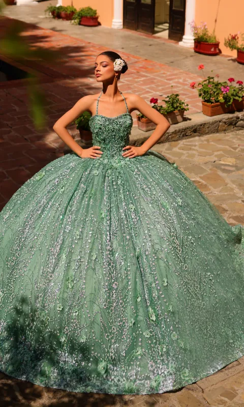 Amarra 54248 Ball Gown Quinceañera Dress with Cape sold by PromGirl