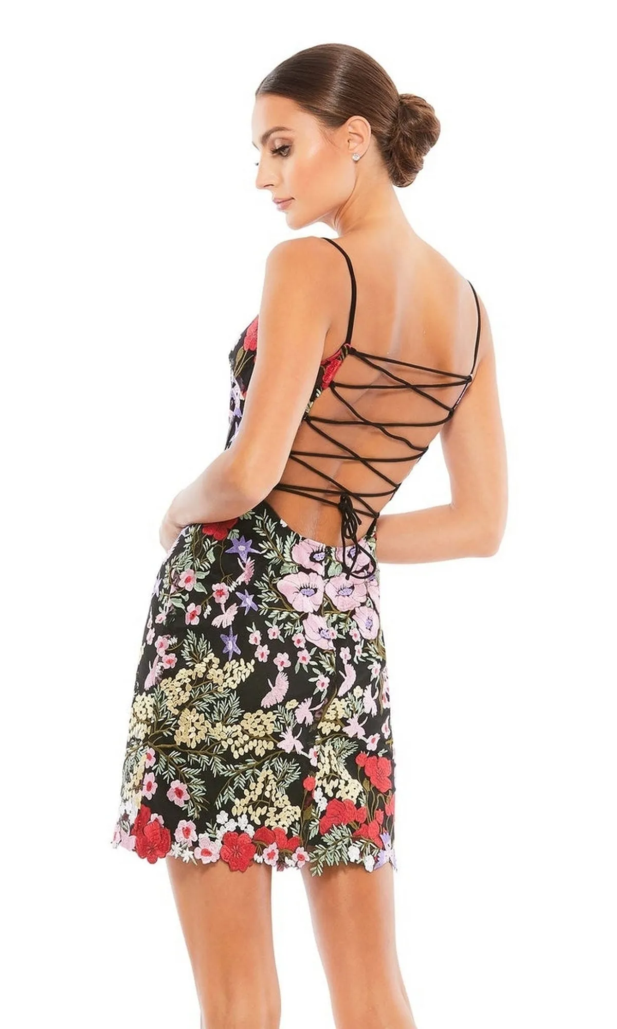 Short Floral-Print Party Dress: Mac Duggal 67459 sold by PromGirl product image thumbnail 2