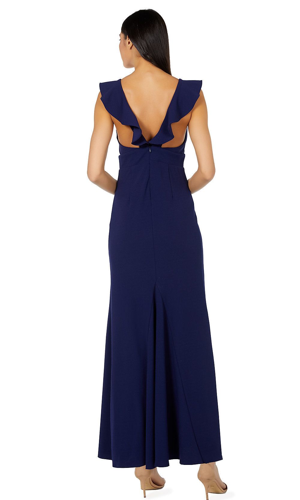 Ruffle V-Neck Simple Long Prom Dress 10982 by Jump sold by PromGirl product image thumbnail 2