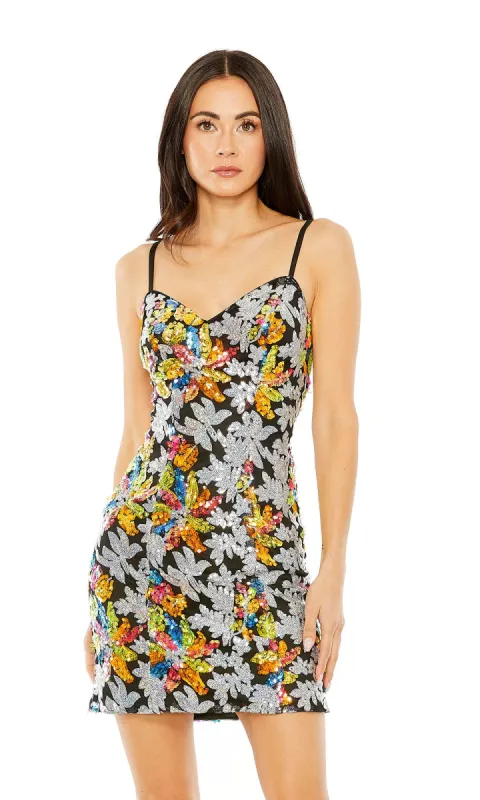 Multicolored Short Sequin-Print Party Dress 26867 sold by PromGirl